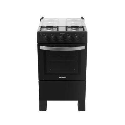 Fogão de Piso 4 Bocas Gás ITATIAIA Waves New Piso All Black 3700000376 Mesa Inox Preto Bivolt