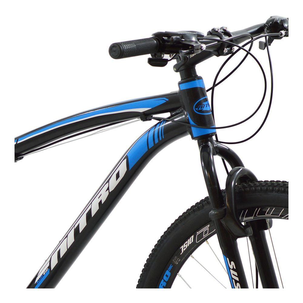 Bicicleta Polimet MTB Nitro Câmbio Shimano Quadro em Alumínio 17/Aro 29/21 Velocidades Preto/Azul 7162 - 6