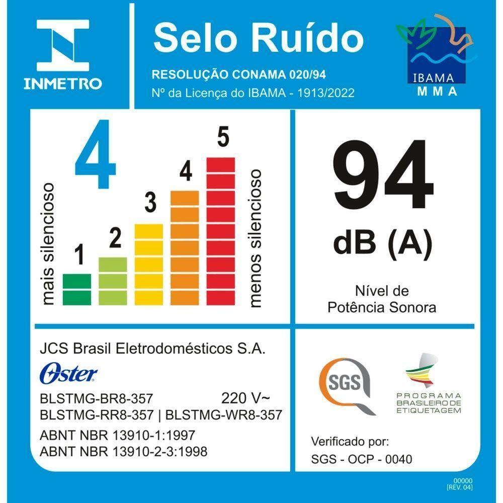Liquidificador Oster Super Chef 1,5 Litros Preto 220V 750W BLSTMG-BR8 - 8