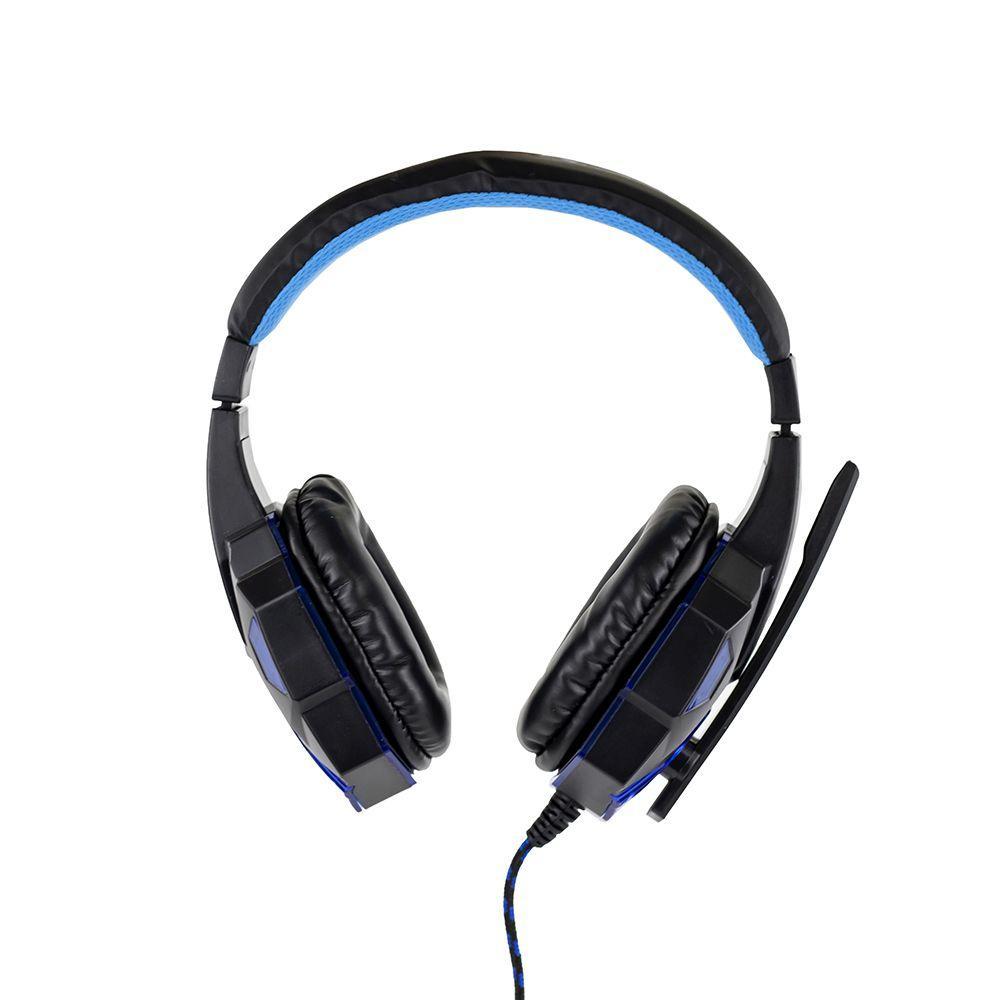 Fone de Ouvido Headset Gamer Sate Preto/Azul com Luz AE-327B - 2