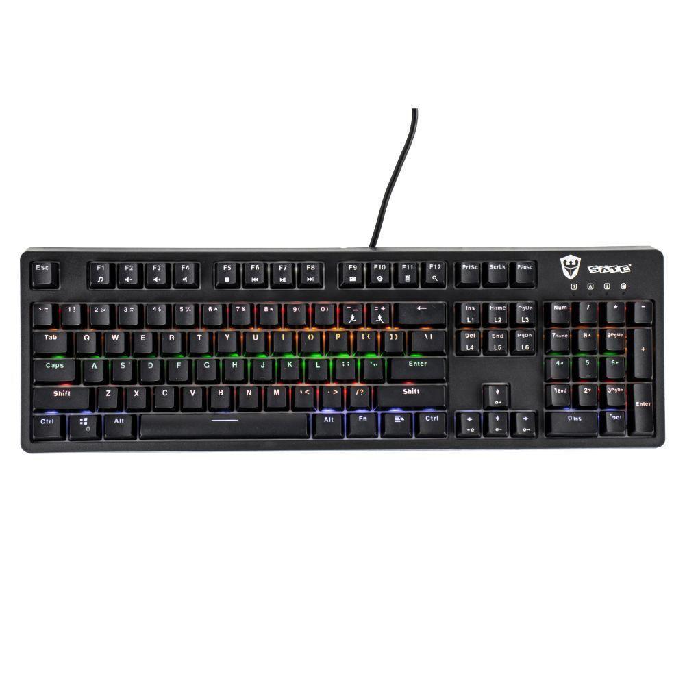Teclado Mecânico Gamer Sate K6 Switch Blue RGB USB - 1