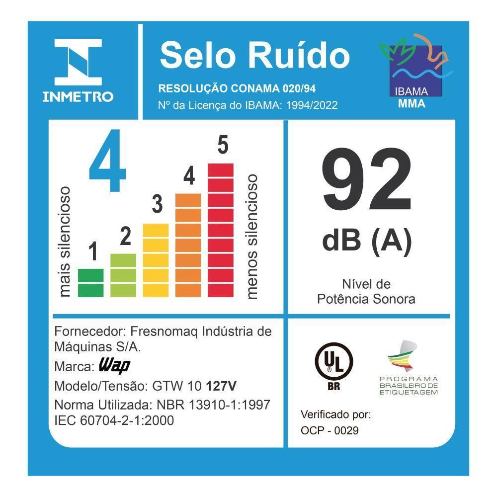 Aspirador de Pó e Água Wap GTW 10 1400W 10 Litros Amarelo/Preto 220V FW005706 - 10