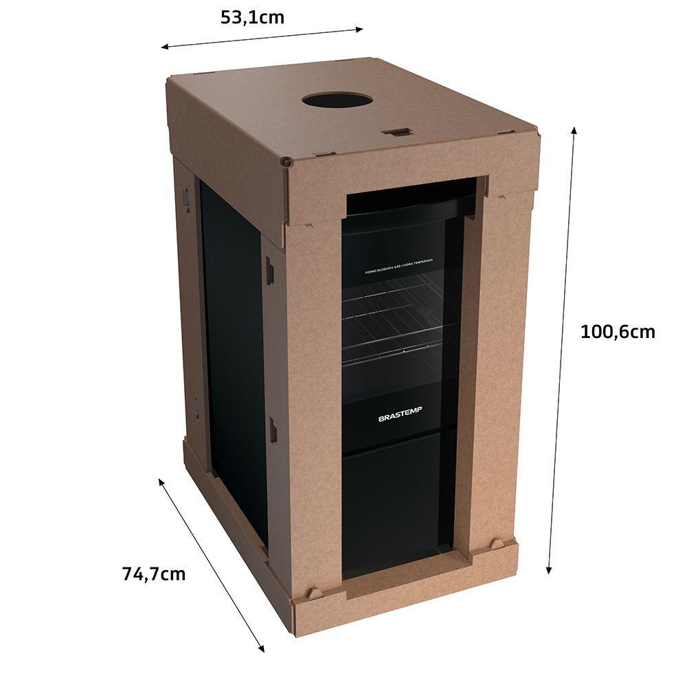 FOGAO BRASTEMP PISO 4 BOCAS PRETO COM MESA DE VIDRO E GRADES DUPLAS DE FERRO FUNDIDO (BFO4VAE) - 9