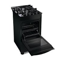 FOGAO BRASTEMP PISO 4 BOCAS PRETO COM MESA DE VIDRO E GRADES DUPLAS DE FERRO FUNDIDO (BFO4VAE) - 3