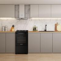 FOGAO BRASTEMP PISO 4 BOCAS PRETO COM MESA DE VIDRO E GRADES DUPLAS DE FERRO FUNDIDO (BFO4VAE) - 7