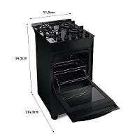 FOGAO BRASTEMP PISO 4 BOCAS PRETO COM MESA DE VIDRO E GRADES DUPLAS DE FERRO FUNDIDO (BFO4VAE) - 8