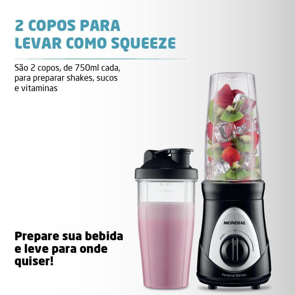 Liquidificador Mondial Personal Blender 300W Preto 127V 78670-01 - 2