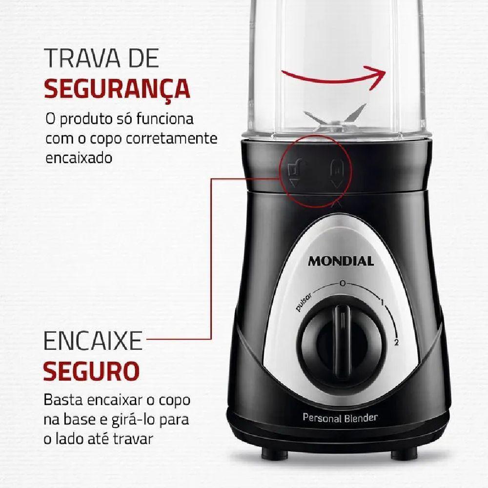 Liquidificador Mondial Personal Blender 300W Preto 127V 78670-01 - 3