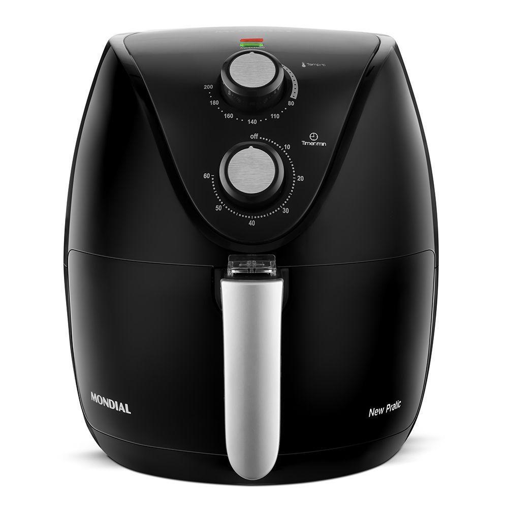 Fritadeira Elétrica Sem Óleo Mondial New Pratic Preta AF-31 3,5L 1500W 220V 76426-02 - 1