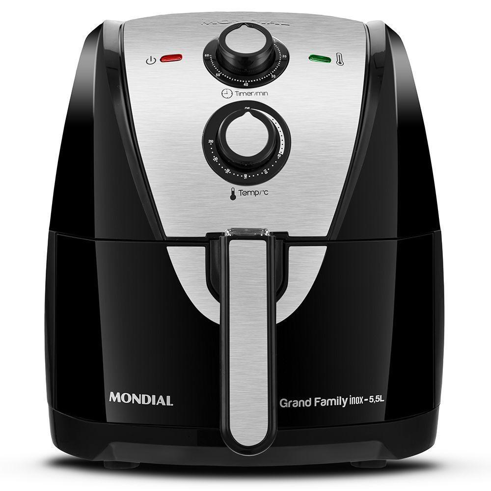 Fritadeira Elétrica Sem Óleo Mondial Grand Family 5,5 Litros Inox 127V AF-55I 79474-01 - 2