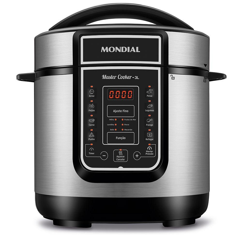 Panela Elétrica de Pressão Mondial 3L Inox Preto 220V PE-40 - 1