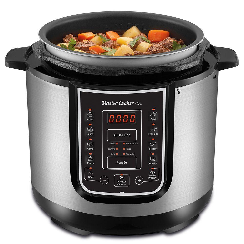 Panela Elétrica de Pressão Mondial 3L Inox Preto 220V PE-40 - 2