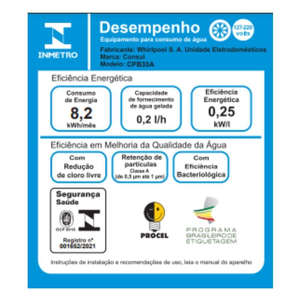 Purificador de Água Consul Refrigerado Touch Erva Doce Bivolt CPB33AN - 4