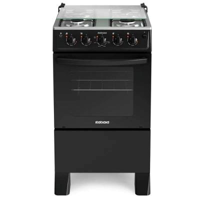 Fogão de Piso 4 Bocas Gás ITATIAIA Star New 3700000358 Mesa Inox Preto Bivolt