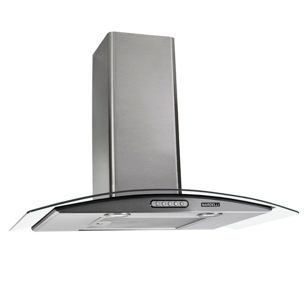 Coifa Parede Slim Nardelli Vidro Curvo Inox 90cm 220V - 1