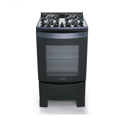 Fogão de Piso 4 Bocas GLP Mueller Decorato Vetro G3 Mesa de Vidro Temperado Preto Bivolt