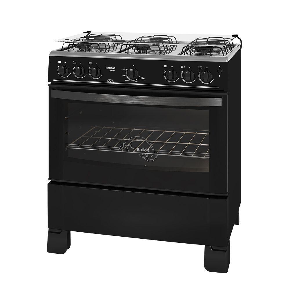 Fogão Itatiaia Waves 6 Bocas All Black Bivolt 3700000057 - 1