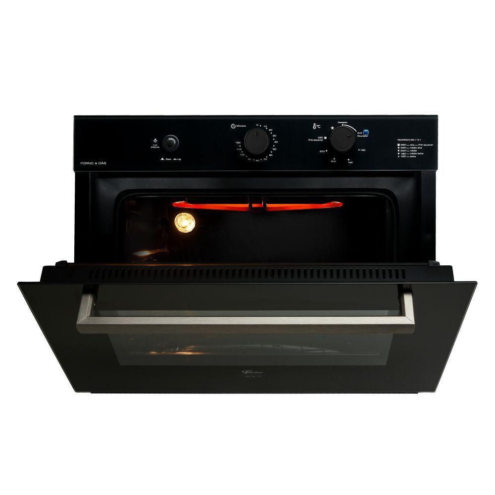 Forno a Gás de Embutir Fischer Infinity Preto 50 Litros 220V - 3