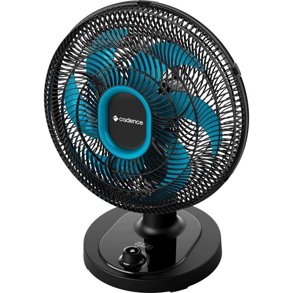 Ventilador de Mesa Cadence Refresh Turbo Pro 6 Pás Preto e Azul VTR420 127V - 3