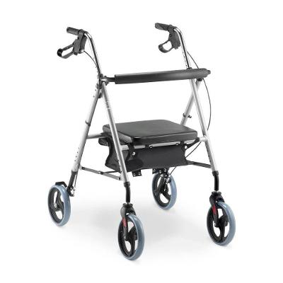 Andador com Rodas Dellamed D12 6248 para Idoso em Alumínio Dobrável com Assento Preto