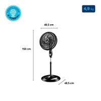 Ventilador de Coluna Mondial NVT-40C-8P-B Turbo 40CM 8 Pás Preto 127V 3799-01 - 6