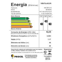 Ventilador de Coluna Mondial NVT-40C-8P-B Turbo 40CM 8 Pás Preto 127V 3799-01 - 7