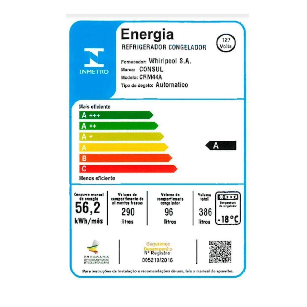 Refrigerador Consul 386L 127V INOX Frost Free Duplex Altura Flex CRM44AK - 8