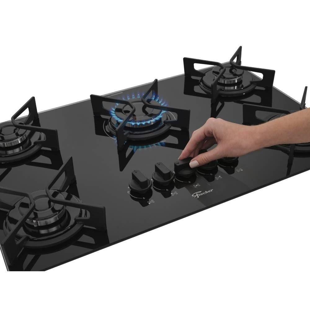 Cooktop Fit Line Fischer 5 Bocas Tc Trempe Iron Vidro Preto Bivolt 36325-102672 - 4