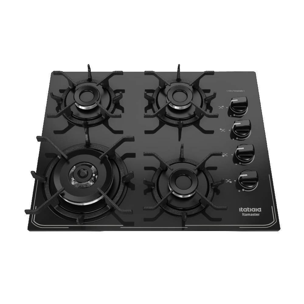 Cooktop Itatiaia Itamaster 4 Bocas Vidro Preto Bivolt 3700000341 - 2
