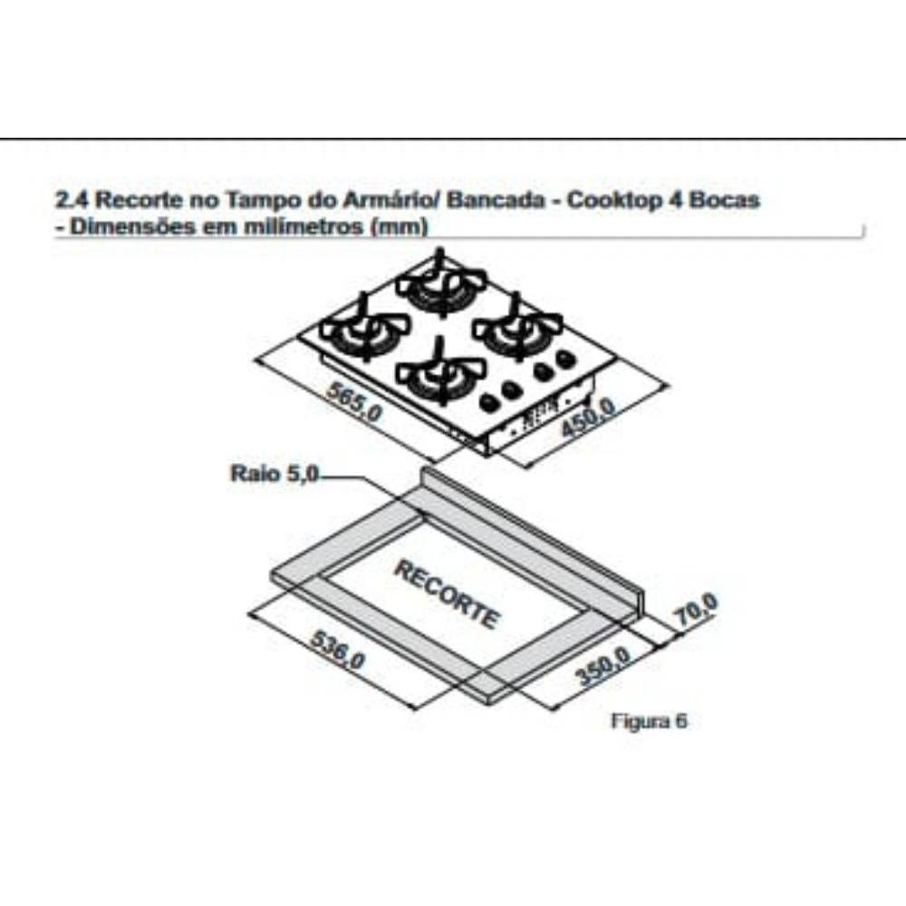 Cooktop Itatiaia Itamaster 4 Bocas Vidro Preto Bivolt 3700000341 - 4