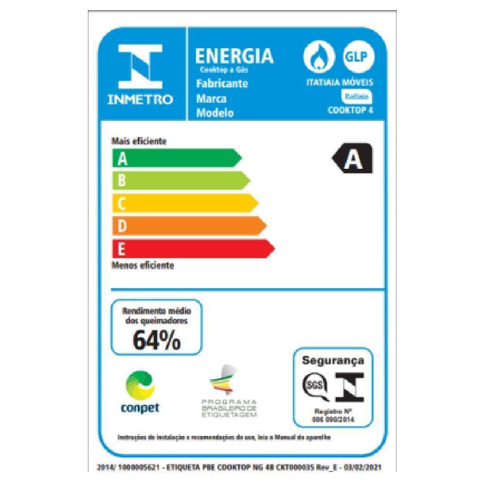 Cooktop Itatiaia Itamaster 4 Bocas Vidro Preto Bivolt 3700000341 - 8