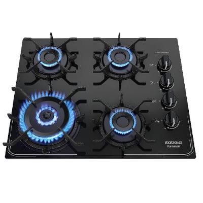Cooktop a Gás ITATIAIA Itamaster 3700000341 4 Bocas em Vidro Preto com Acendimento Automático Bivolt