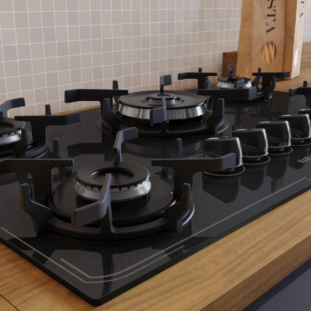 Cooktop Itatiaia Itamaster 5 Bocas Vidro Preto Bivolt 3700000343 - 6