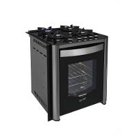 Fogão Fischer Gran Cheff De Embutir 4 Bocas Silver Mesa De Vidro Preto 220V - 2