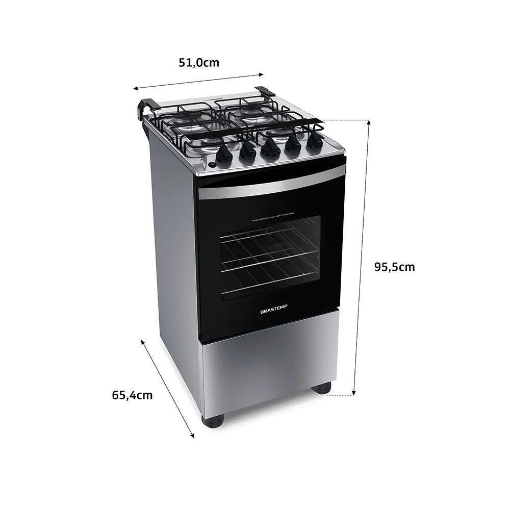 Fogão Brastemp Piso 4 Bocas Duas Prateleiras Ajustáveis Inox Bivolt BFO4NBR - 7