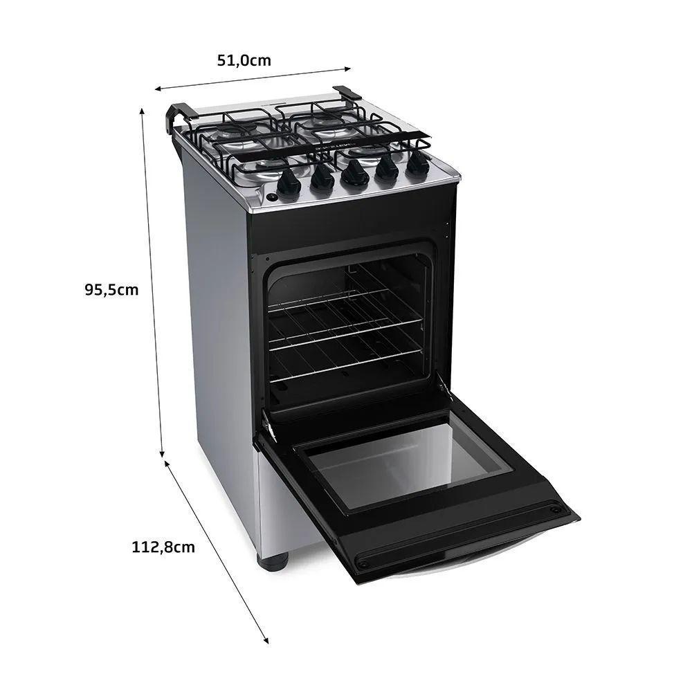 Fogão Brastemp Piso 4 Bocas Duas Prateleiras Ajustáveis Inox Bivolt BFO4NBR - 8