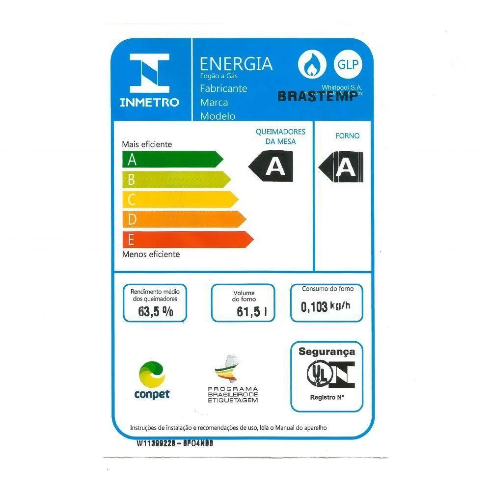 Fogão Brastemp Piso 4 Bocas Duas Prateleiras Ajustáveis Inox Bivolt BFO4NBR - 9