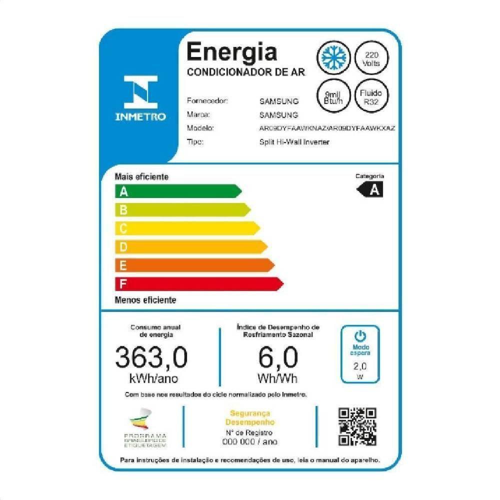 Ar Condicionado Split Inverter Samsung WindFree AI 9000 BTUS Quente e Frio 220V AR09DXFAAWKXAZ - 7