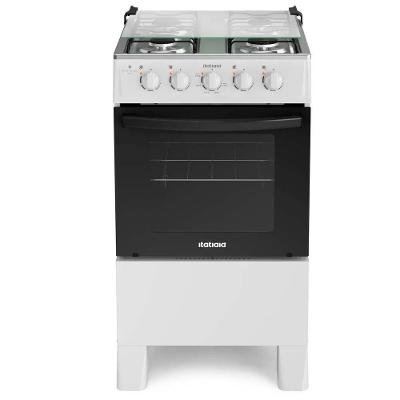 Fogão de Piso 4 Bocas Gás GLP e GN Itatiaia Star Clean New Mesa Inox Branco sem Voltagem