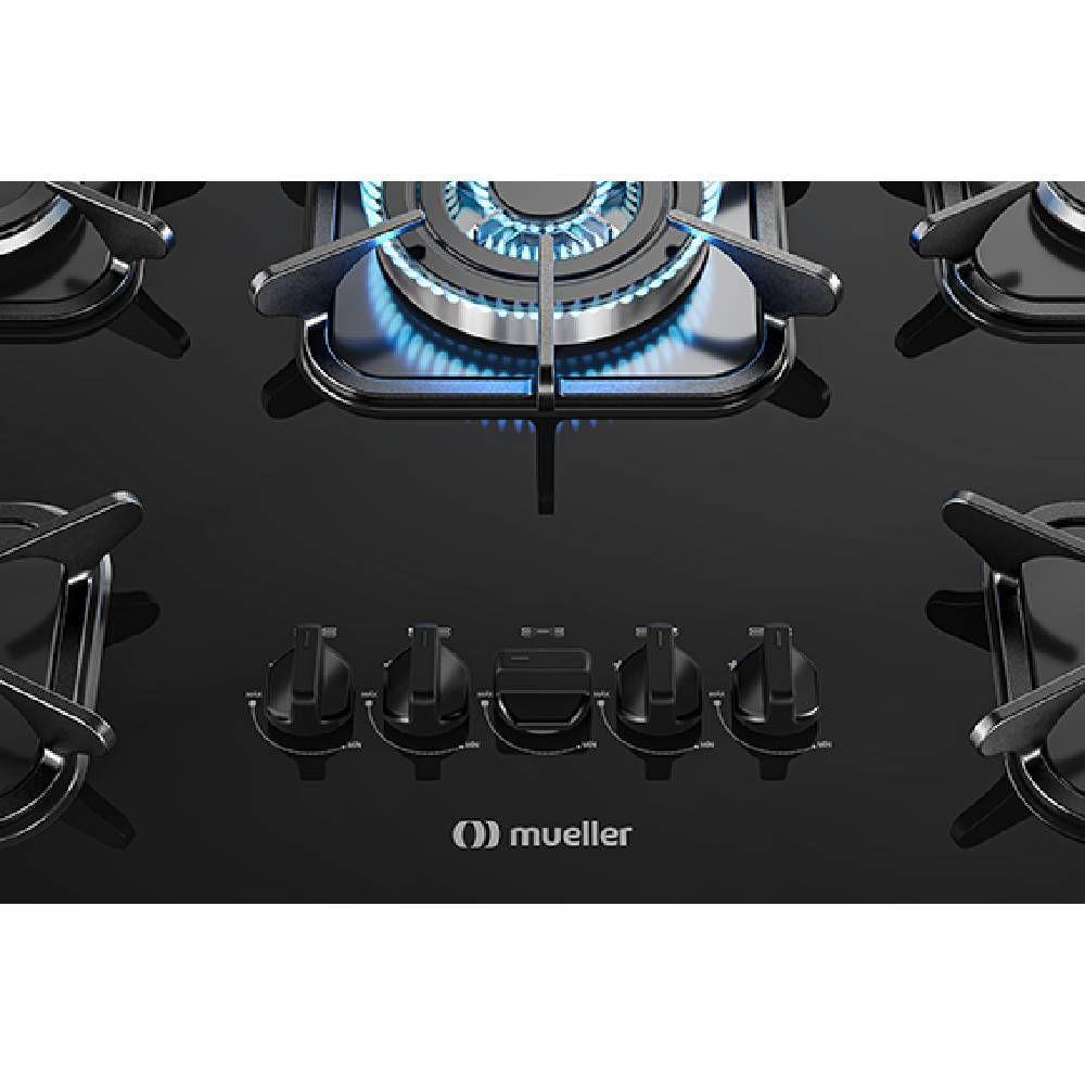 Cooktop Mueller 5 Bocas Vidro Preto Tripla Chama Bivolt 601270003 - 6