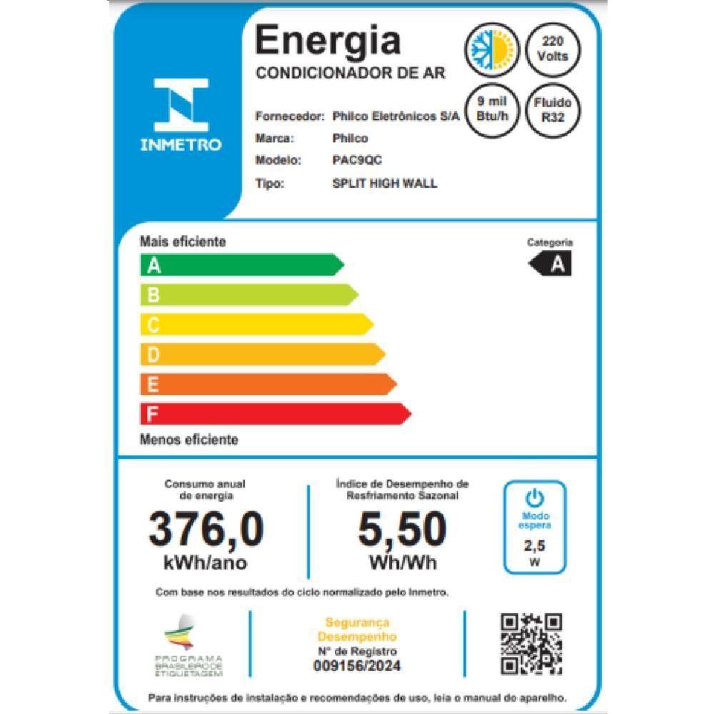 Ar Condicionado Split Inverter Philco 9000 BTUs Quente e Frio 220V PAC9QC  - 8