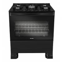 Fogão Mueller 5 Bocas Preto Bivolt Mesa de Vidro e Tripla Chama MFV5BF - 1