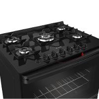 Fogão Mueller 5 Bocas Preto Bivolt Mesa de Vidro e Tripla Chama MFV5BF - 3