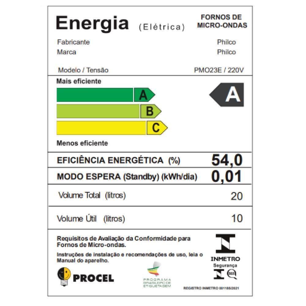 Micro-Ondas Philco Espelhado 20L 220V PMO23E - 8