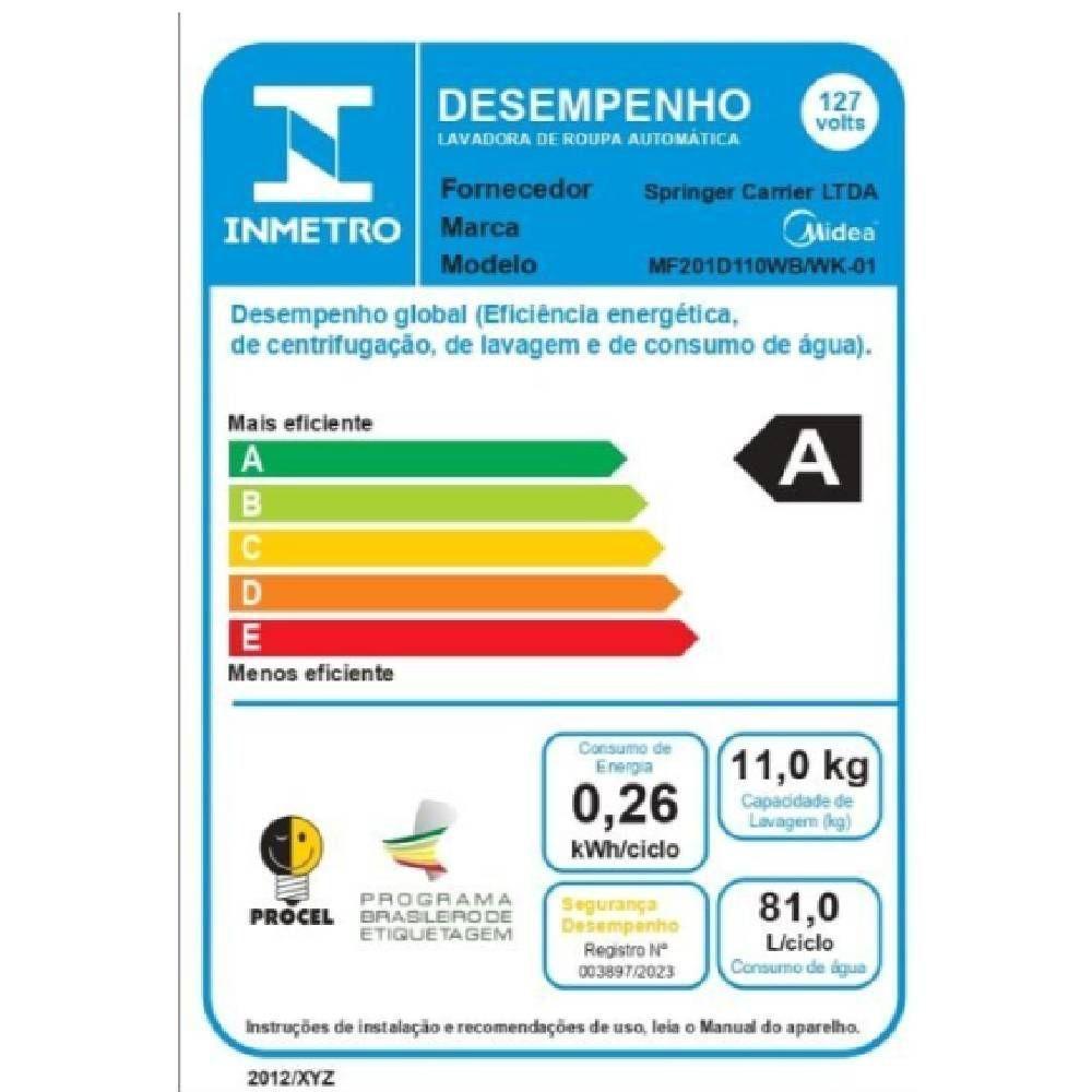 Lava e Seca Midea 11kg 127V Branca MF201D110WB/WK-01 - 6