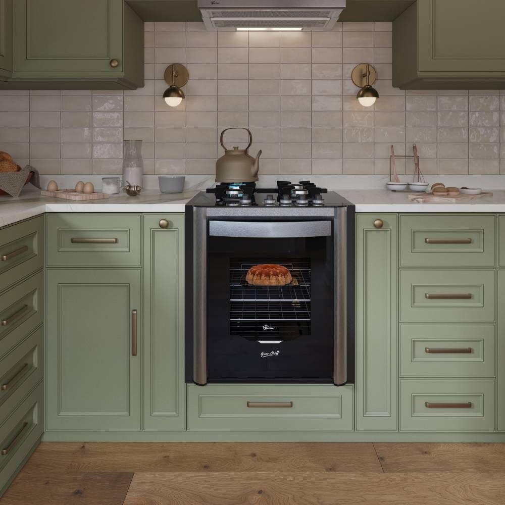 Fogão Fischer Gran Cheff De Embutir 4 Bocas Silver Mesa De Vidro Preto 127V - 9