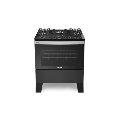 Fogão de Piso 5 Bocas Gás ITATIAIA Itaglas 3700000373 Mesa em Vidro Temperado Preto Bivolt