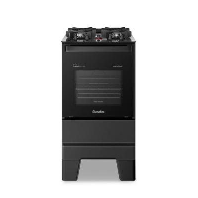 Fogão de Piso 4 Bocas GLP Esmaltec Ideal Master Glass 0104003083 Mesa em Vidro Temperado Preto