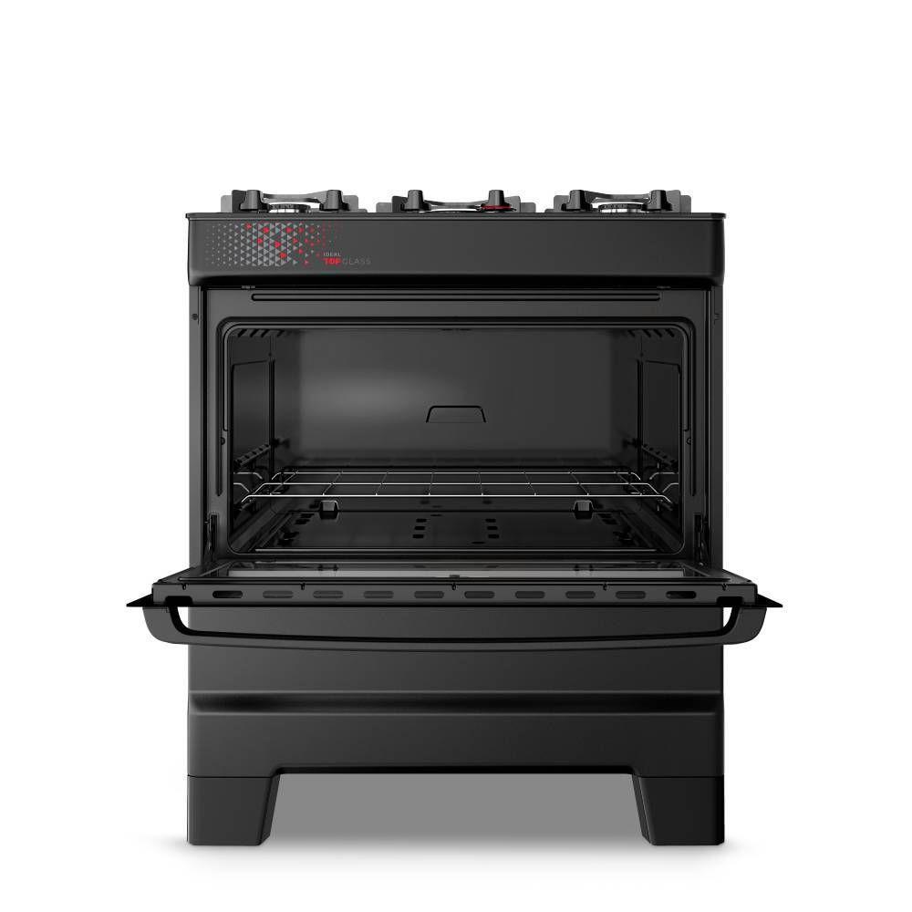 Fogão Esmaltec Ideal Top Glass 5 Bocas Preto Bivolt 0104003080 - 2