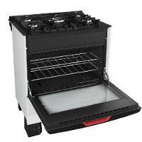 Fogão Mueller 5 Bocas Branco Bivolt Mesa De Vidro e Tripla Chama MFV5BF - 3